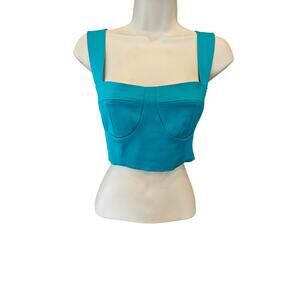 NWT blue Show Me Your Mumu Women's Sally Crop Top summer L large casual NEW